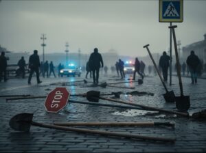 Массовая драка мигрантов в Москве: Люди сражались дорожными знаками и лопатами